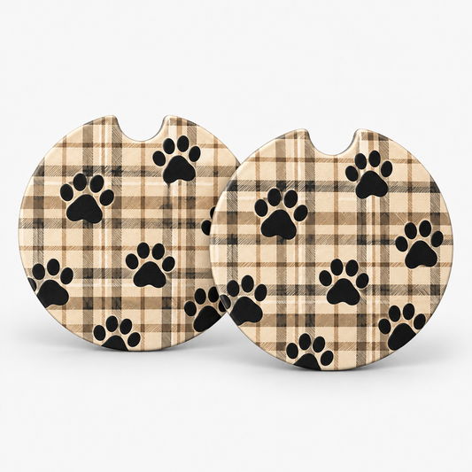 Jolitee Car Coasters, Absorbent Neoprene CupHolder Dog Lover