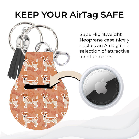 Neoprene AirTag Compatible Case Keychain – Jack Russell