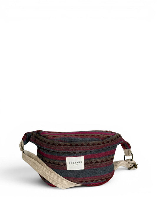 Striped Jacquard Fanny Pack – Pink & Teal (Aura)