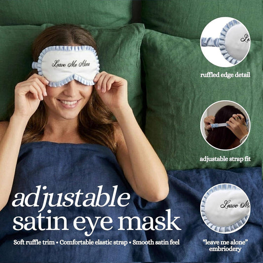 Adjustable Ruffle Satin Sleep Eye Mask - Leave Me Alone
