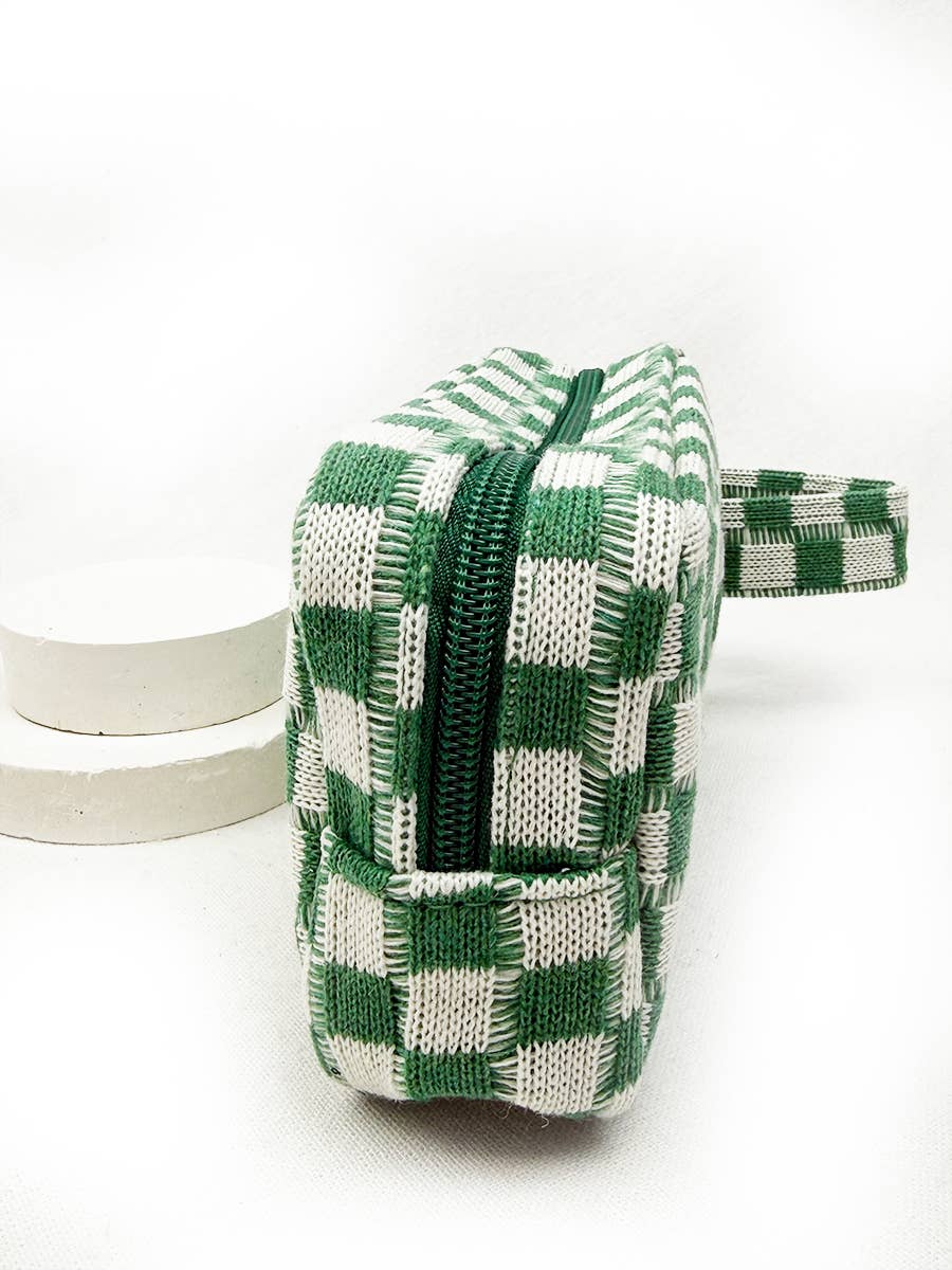 Famous Checker Cosmetic / Toiletry Bag with handle