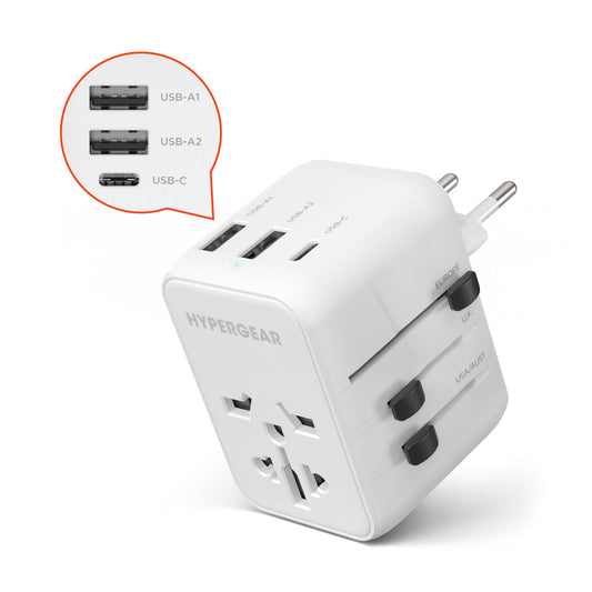 WorldCharge Universal Travel Adapter with USB-C