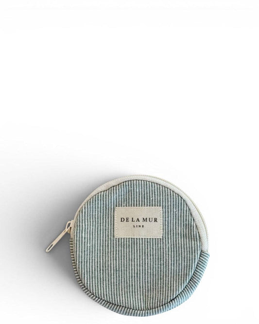 Striped Round Coin Purse – Light Green & Green (Teo)