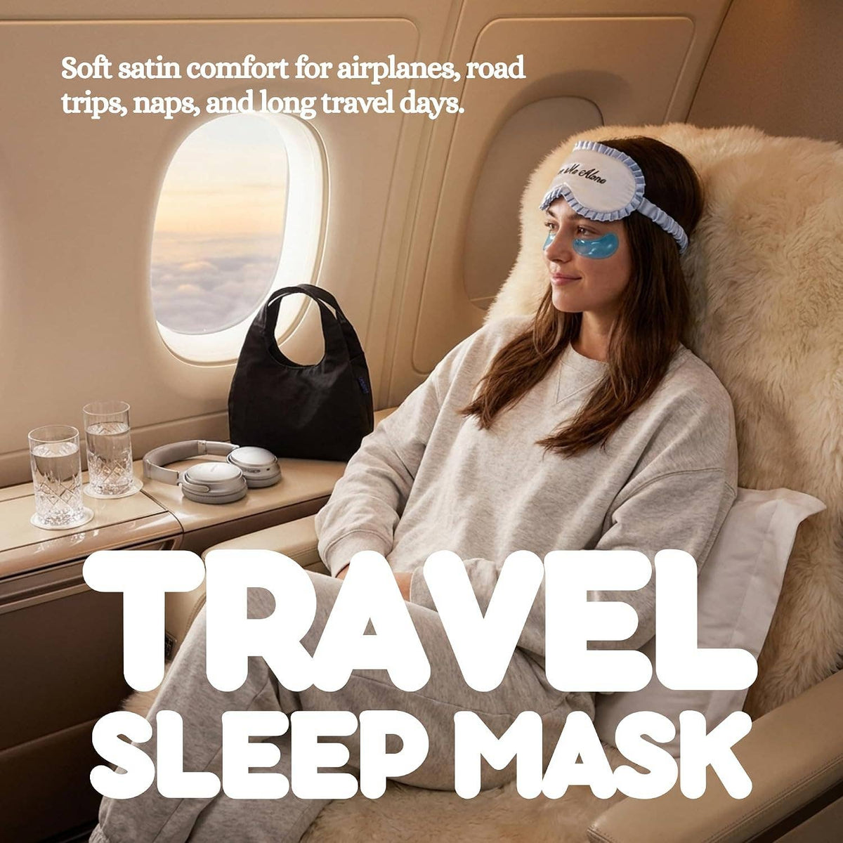 Adjustable Ruffle Satin Sleep Eye Mask - Leave Me Alone