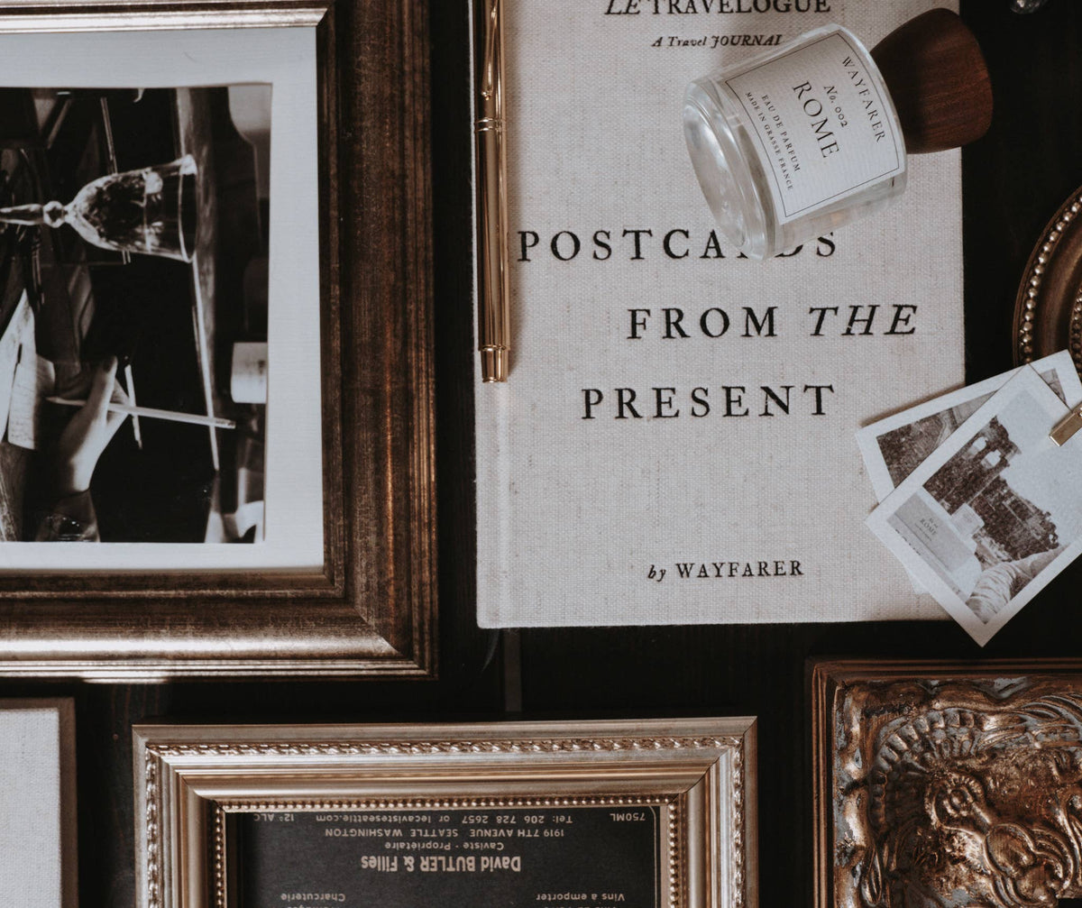 Postcards From The Present: Travel Journal | Linen Notebook
