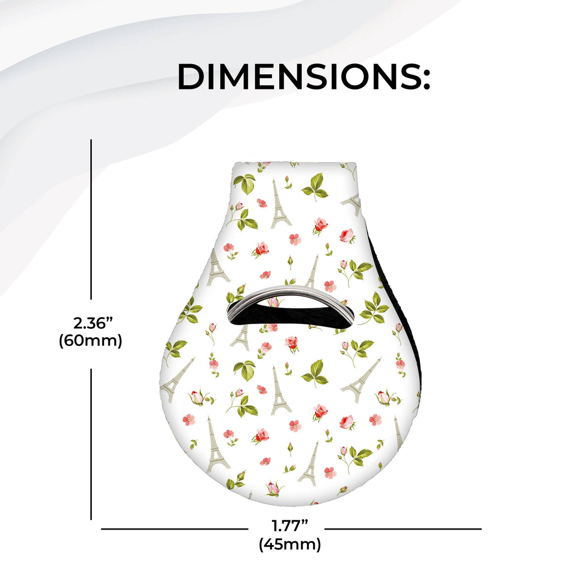 Neoprene AirTag Case Keychain – Paris Eiffel Tower & Floral