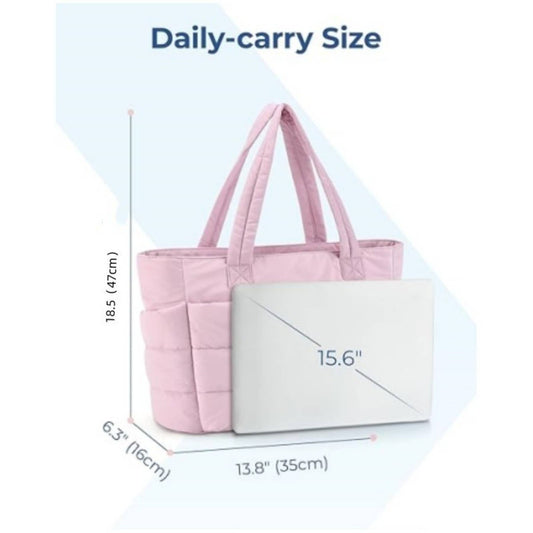 Quilted Nylon Tote- Lightweight Puffer Handbag