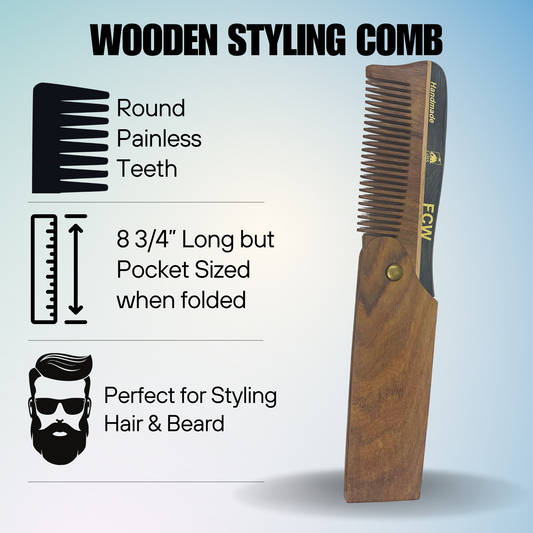 G.B.S Handmade Folding Wooden Hair & Beard Comb
