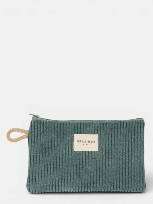 Corduroy Small Makeup Bag / Coin Purse – Teal (Jade)