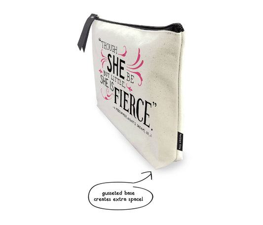She is Fierce - Shakespeare Canvas Zipper Pouch