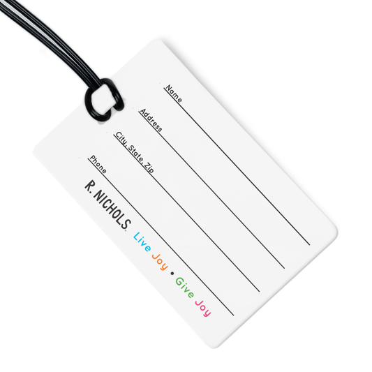 Surfer Dogs Luggage Tag w/ Black Strap