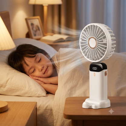 Portable Foldable Handheld Fan | Phone Stand & LED Display