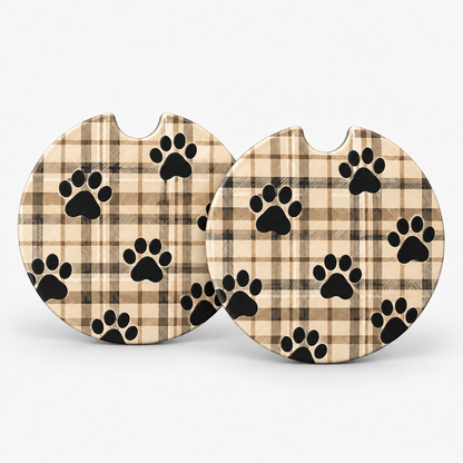 Jolitee Car Coasters, Absorbent Neoprene CupHolder Dog Lover