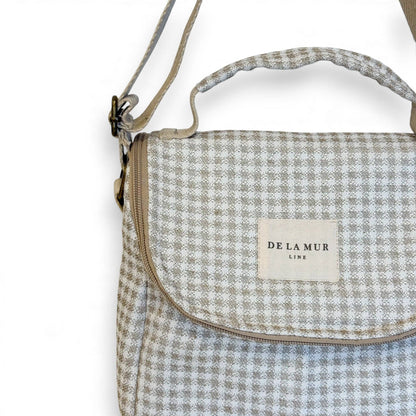 Gingham Jacquard Lunch Bag – Beige & Ecru (Vison)