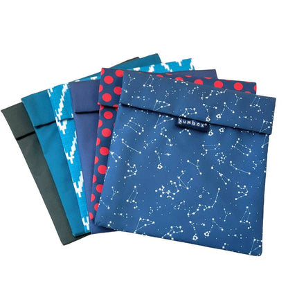 Zero Waste Sandwich Bag - Set of 2 - Navy & Starry Sky