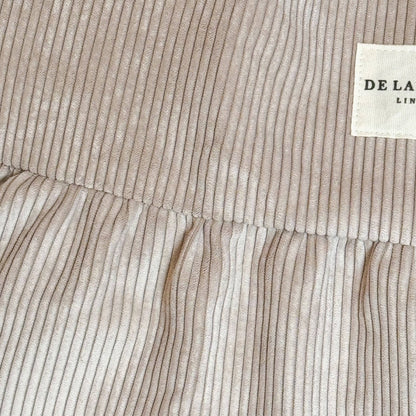 Corduroy Medium Ruffle Tote Bag – Taupe (Tofe)
