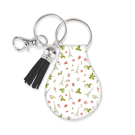 Neoprene AirTag Case Keychain – Paris Eiffel Tower & Floral