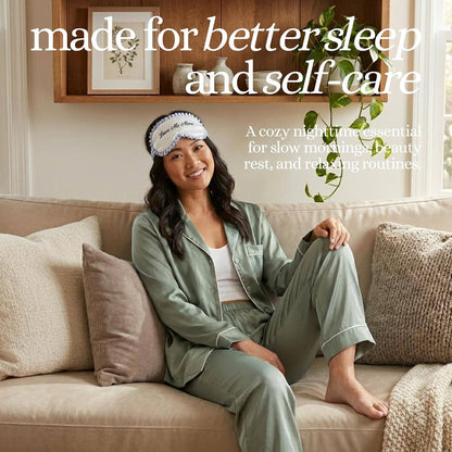 Adjustable Ruffle Satin Sleep Eye Mask - Leave Me Alone
