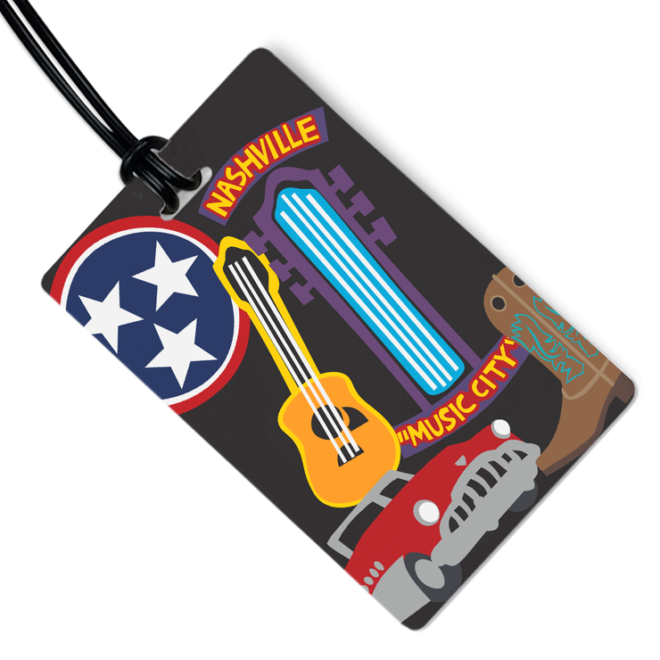 Nashville Luggage Tag w/ Black Strap