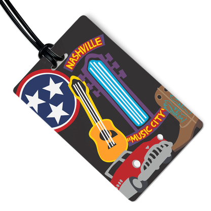 Nashville Luggage Tag w/ Black Strap
