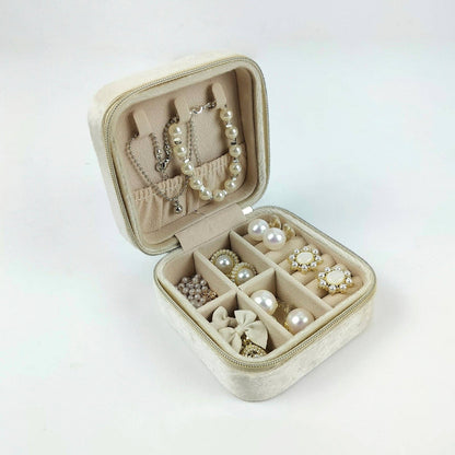 Travel Portable flannel Ring Jewelry Storage Case Gift Box