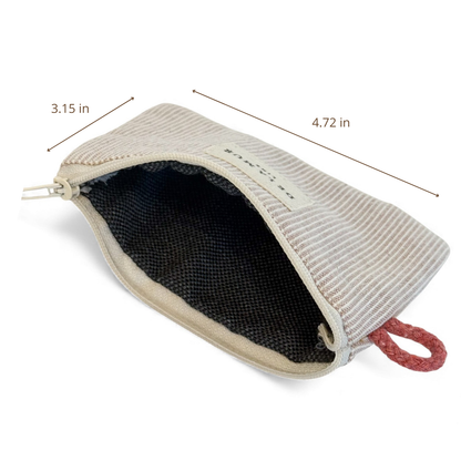 Striped Coin Purse – Gray & Cream (Ibi)