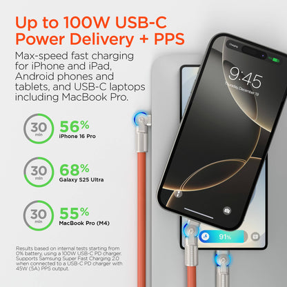 Chunky180° 100W USB-C to USB-C Rugged Fast Charge Cable 6ft