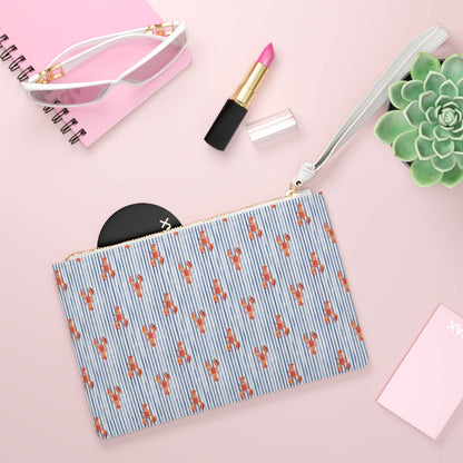 Coastal Lobster Stripe Wristlet Clutch
