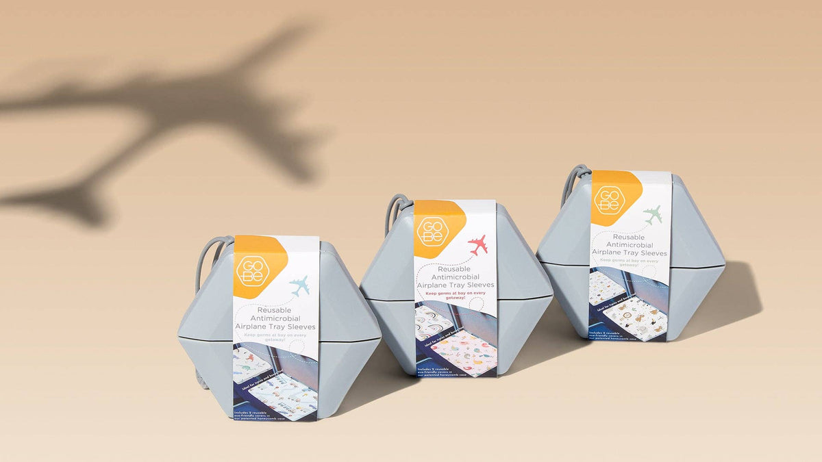 The Go-Be 2-Pack Kids Collection — Airplane Tray Covers in Playful Designs