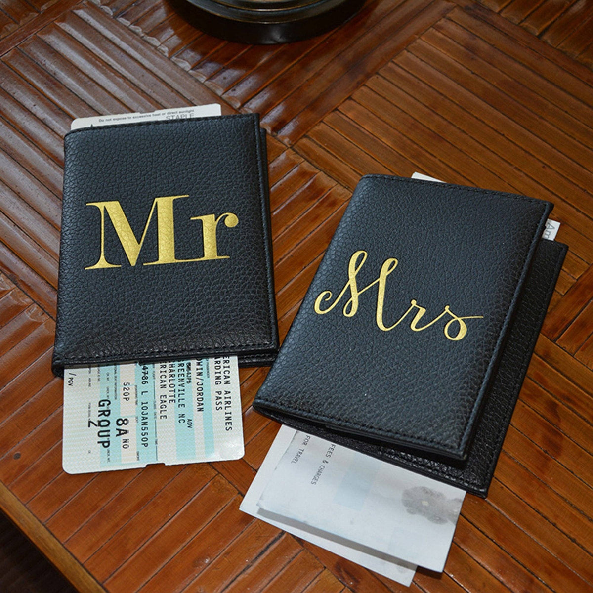 Mr & Mrs Passport Holder Set