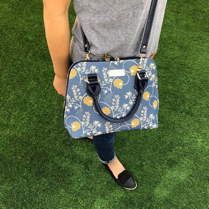 Jane Austen's Blue Convertible Top Handle Purse Handbag