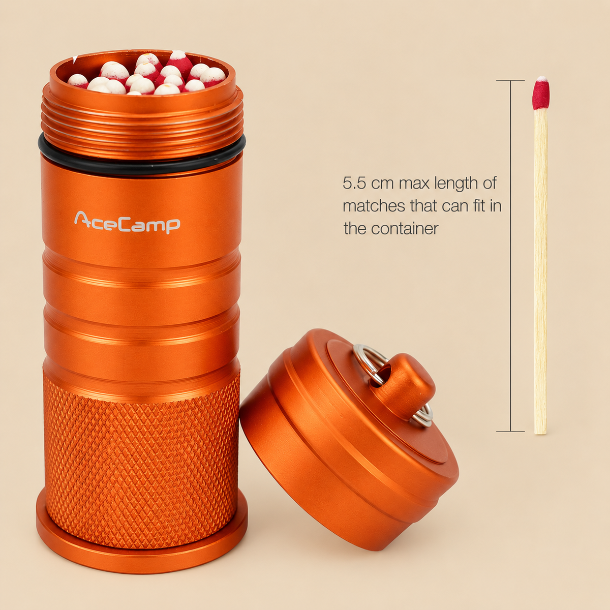AceCamp | Orange Waterproof Matchbox