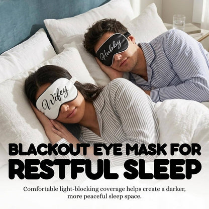Luxury Satin Sleep Eye Mask: 2 Pack - Wifey & Hubby
