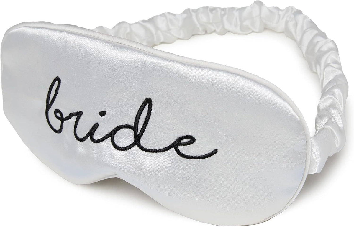 Luxury Adjustable Satin Sleep Eye Mask - Bride - White