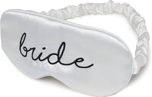 Luxury Adjustable Satin Sleep Eye Mask - Bride - White