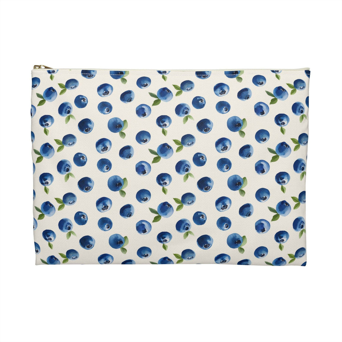 Maine Blueberry Flat Zipper Pouch | Coastal Cosmetic Bag, Travel Organizer