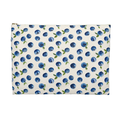 Maine Blueberry Flat Zipper Pouch | Coastal Cosmetic Bag, Travel Organizer