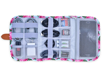 Floral Electronics Organizer Travel Bag - Travel Accessories