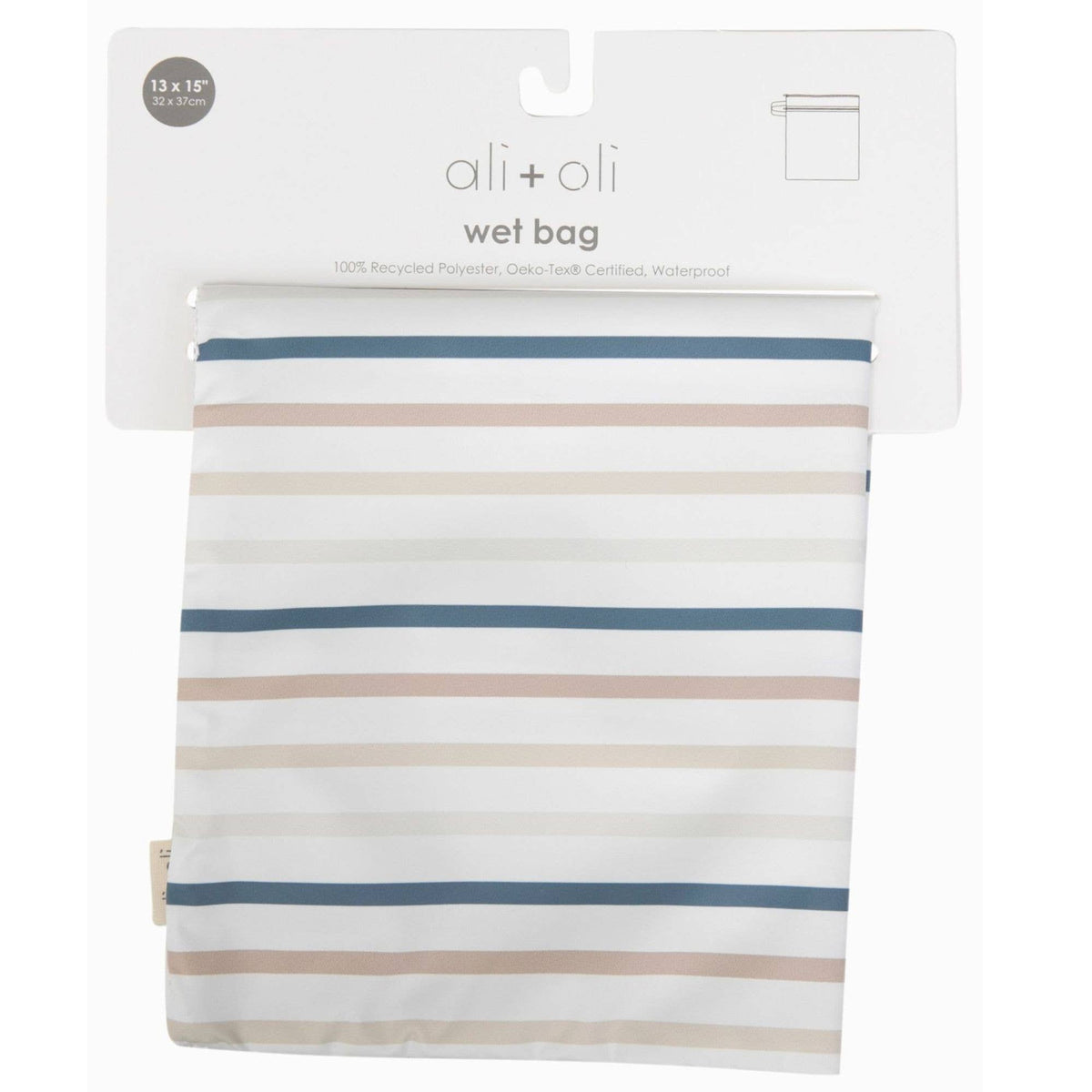 Dual-Compartment Wet/Dry Bag with Mesh Pocket (Stripes)
