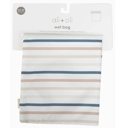 Dual-Compartment Wet/Dry Bag with Mesh Pocket (Stripes)