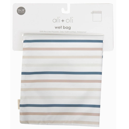 Dual-Compartment Wet/Dry Bag with Mesh Pocket (Stripes)