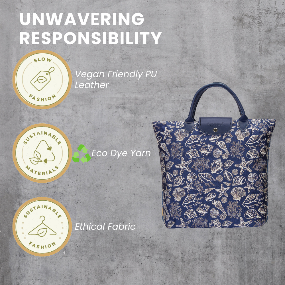 SEA SHELL FOLDAWAY GROCERY BAG