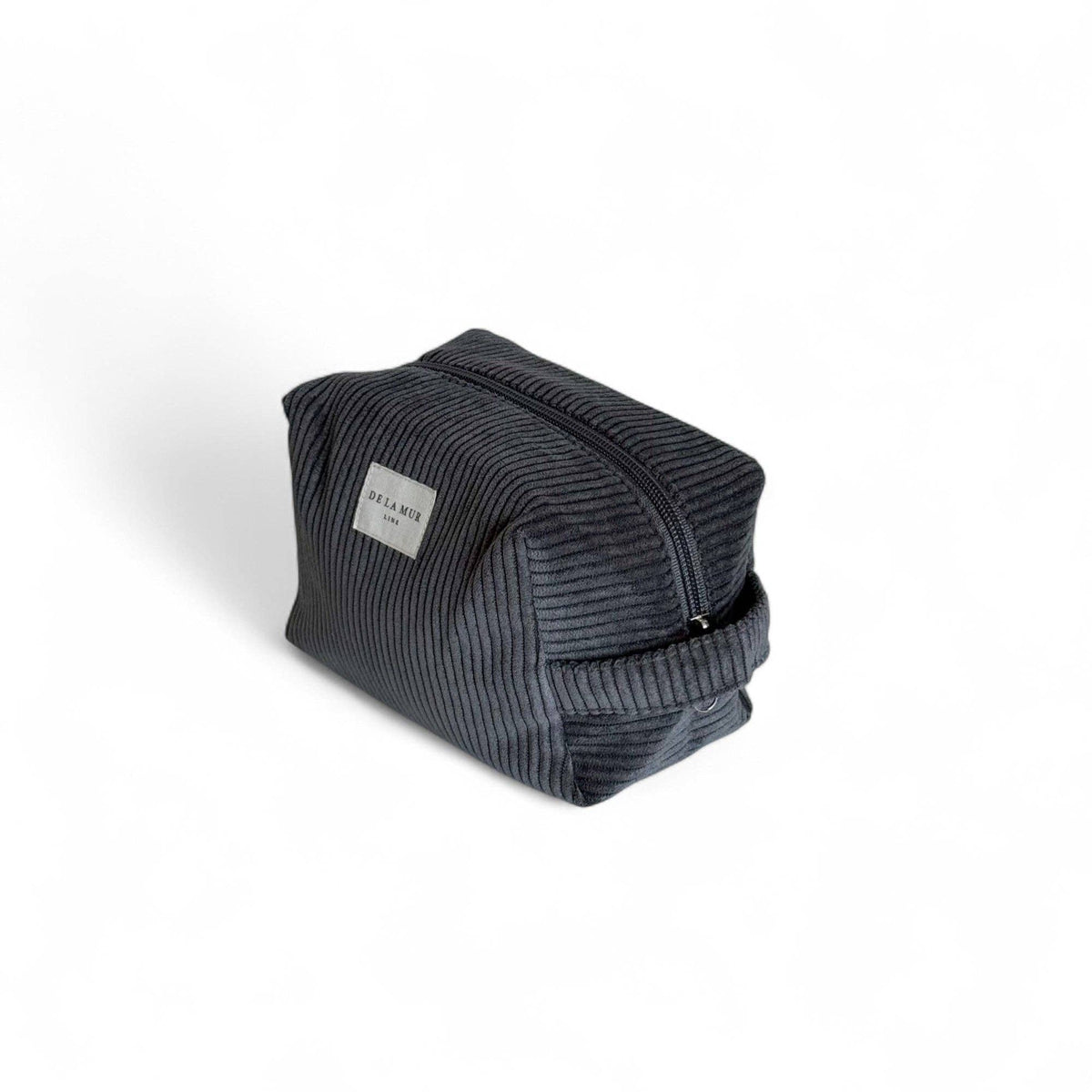 Corduroy Squared Toiletry Bag – Charcoal Gray (Boni)