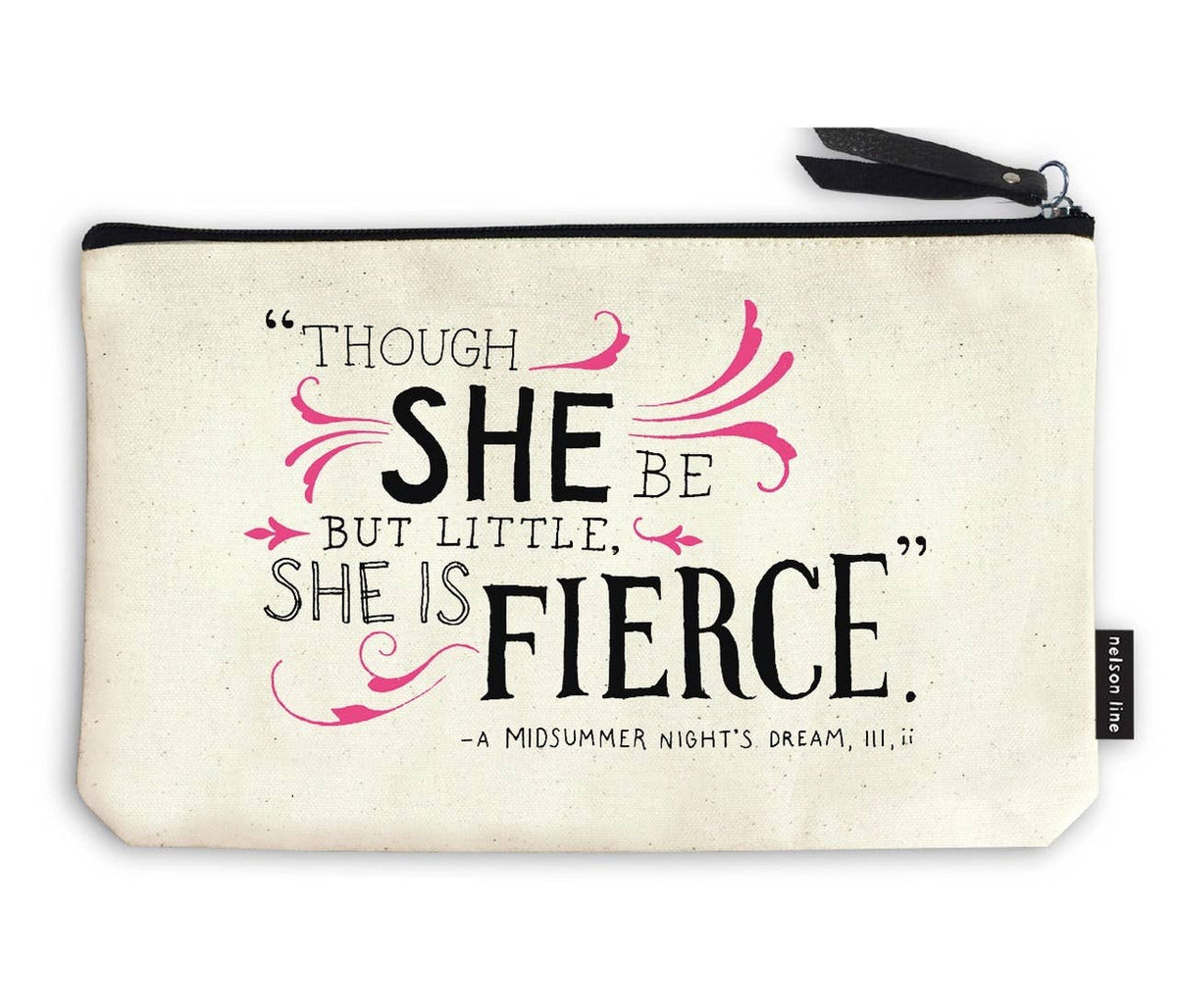 She is Fierce - Shakespeare Canvas Zipper Pouch