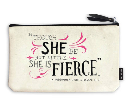She is Fierce - Shakespeare Canvas Zipper Pouch