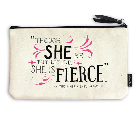 She is Fierce - Shakespeare Canvas Zipper Pouch