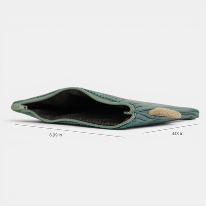Corduroy Small Makeup Bag / Coin Purse – Teal (Jade)