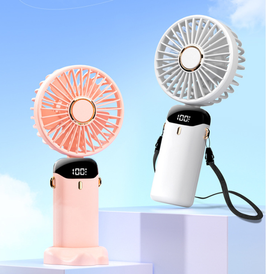 Portable Foldable Handheld Fan | Phone Stand & LED Display