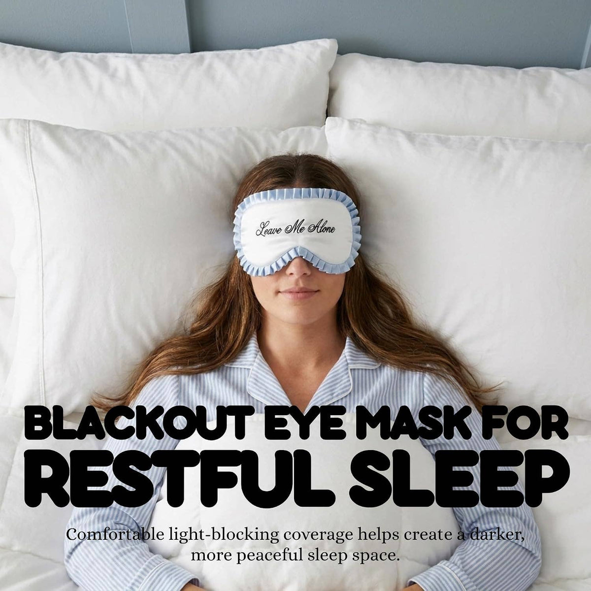 Adjustable Ruffle Satin Sleep Eye Mask - Leave Me Alone