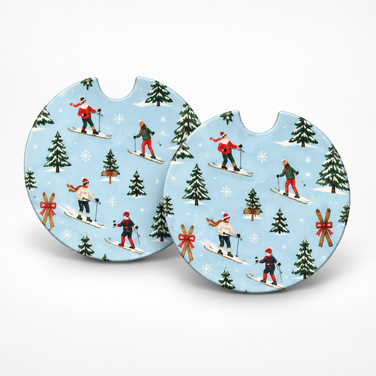 Jolitee Car Coasters, Absorbent Neoprene CupHolder Xmas Prep